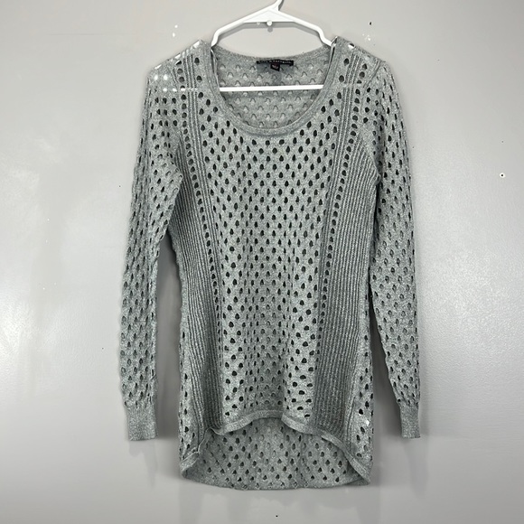 Rock & Republic Tops - Rock & Republic Gray / Metallic Cut out Top